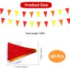 Rotenl 100 Feet 60 Pcs Red Yellow and Orange Pennant