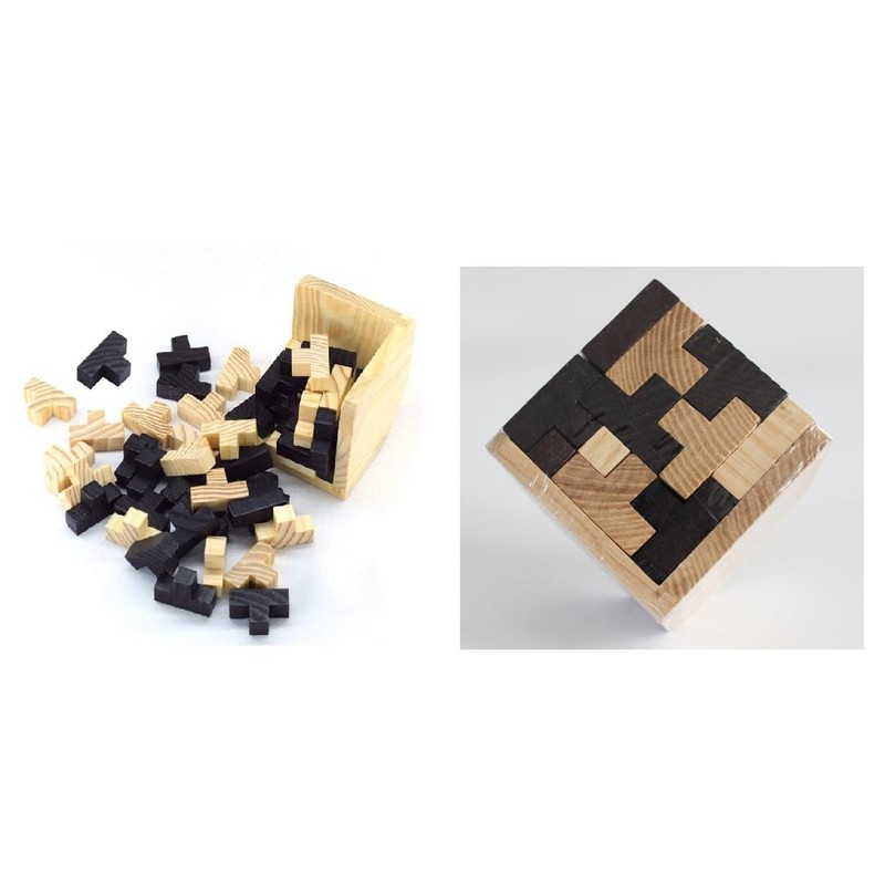 Oostifun Gobus 54 Pieces T Shape Wooden Building Blocks Puzzle