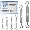 Pack of 5 Stainless Steel Turnbuckles with Two Hooks Rust-Proof