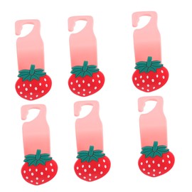 TEHAUX 1set Strawberry Car Headrest Hooks Durable Backseat Organizers for Bags Easy Installation Multi Functional Car Seat Hangers for Grocery Handbag and Umbrella Storage 6pcs