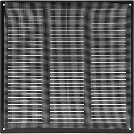 Vent Systems 300 x 300 mm Ventilation Grille - Cover Black - Metal Air Return Grille with Fly Screen - Ventilation Grille for Wall & Ceiling - Indoor & Outdoor - Galvanised Steel Exhaust Grille