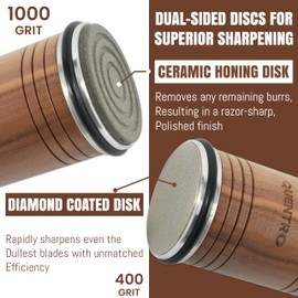 Rolling Knife Sharpener Kit – 15° & 20° Multi-Angle Magnetic Sharpener with Diamond Coated & Ceramic Honing Discs – Professional Knife Sharpening Tool for Kitchen, Chef & Home