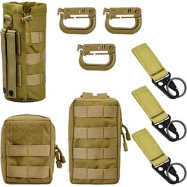 Pagezol Molle Pouches 3 Pack, Tactical Pouch, Tactical Molle Admin Pouch,Water Bottle Pouch, Waist Bag Fanny Packs for Sports Hiking Camping, Universal Outdoor Waist Bag, Military Backpack Black