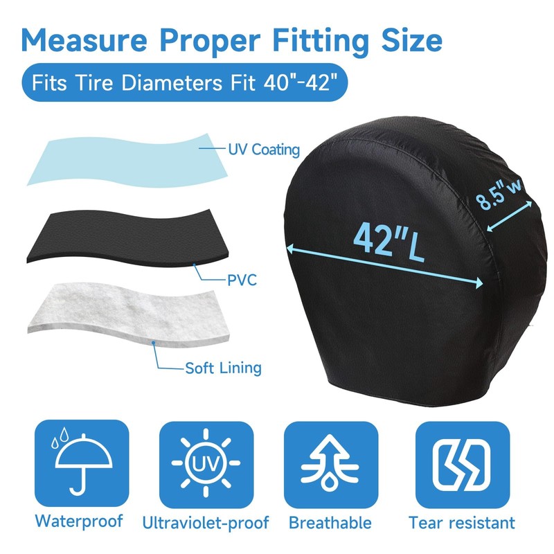 VINPATIO Rough Tire Covers 4 Pack, Waterproof Vinyl Wheel Protectors