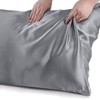 Yorkshire Bedding Grey Satin Pillow Cases 4 Pack for Hair