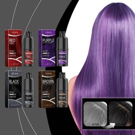 EELHOE Natural herbal color Dye shampoo,Hair Dye Haircare,Easy to Color,Various Color-Purple Hair Dye&Black hair color shampoo &brown hair color shampoo100ml/3.38oz natural hair dye dye shampoo - Color: Purple
