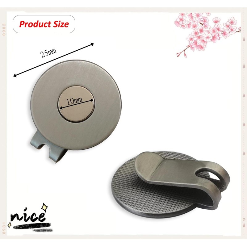FYHJNC 2pcs Golf Hat Clip Golf Ball Marker Holder Magnetic