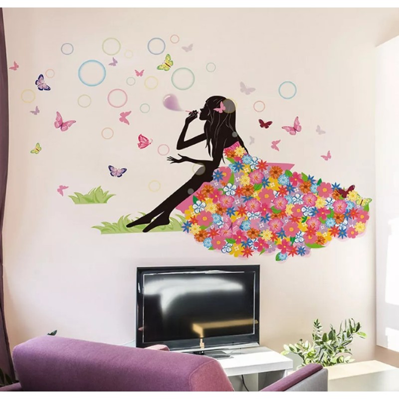 DaraBaby Vinil Decorativo Infantil Hada Burbujas Sala Habitacion