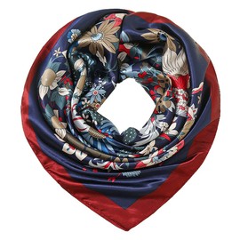 MAIRY Women's Silk Scarf - 100% Satin Paisley Silk Scarf, Small Square Pattern Print Neck Scarf Vintage Neckerchief for Women Girls Valentine's Day Gifts, M0403