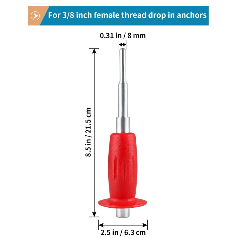 Sanbege Large Drop-in Anchor Hand Setting Tool with Handle for