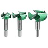 QUARKZMAN 3-teiliges Forstner-Bohrer-Set 1-3/8" 1-31/32" 2-3/8" (35mm 50mm 60mm) Hartmetall