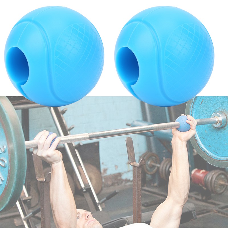 2pcs Barbell Grips Round Thick Silicone Dumbbell Adapter Balls Barbell