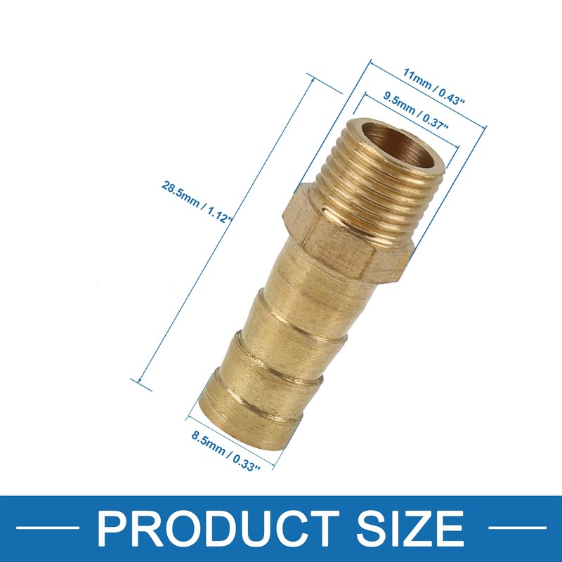 A ABSOPRO Brass Hose Fitting 8 mm Inner Diameter x