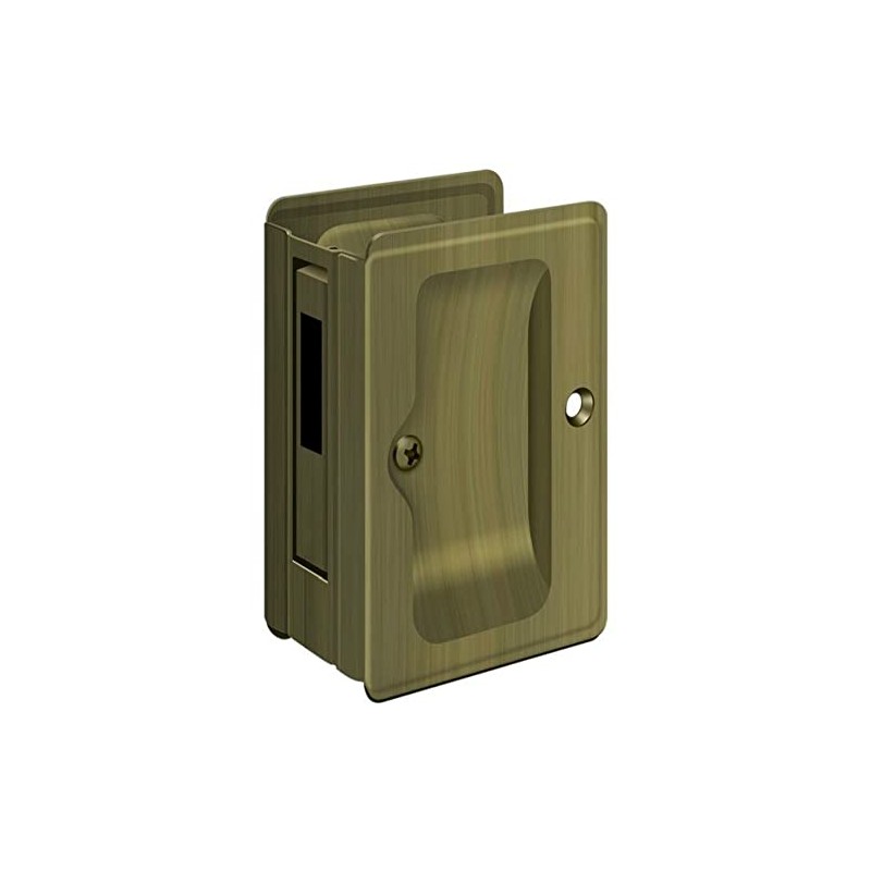 Deltana SDAR325U5 Pocket Door Locks, Antique Brass