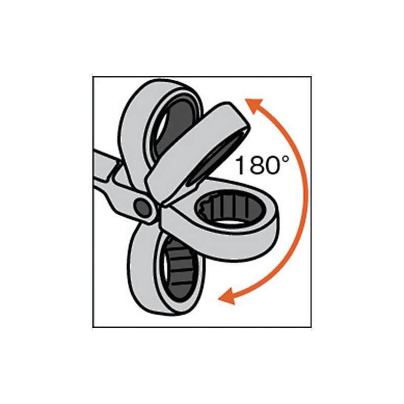 TRUSCO TGRN-08F Flexible Gear Wrench, Combination Type, 0.3 x 0.3