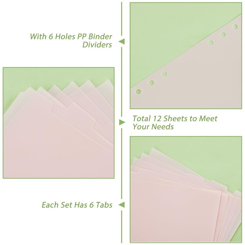 SUPERFINDINGS 12 Sheets A5 Index Binder Dividers 8.27 x 6.16