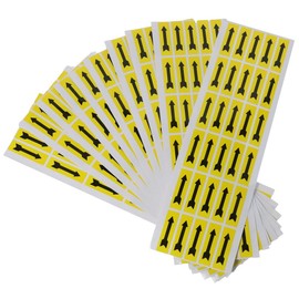 GetCoupon 10 Sheet Small Arrow Stickers, Rectangle Background Stickers, Black Yellow Kiss Cut Self Adhesive Product, Inspection Defects Indicator Industrial Work