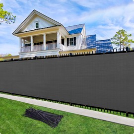 Cisvio 4' x 10' Dark Grey Privacy Fence Screen 90% Dlockage Heavy Duty Fencing Cover with Grommets Mesh Shade Net for Outdoor Wall Yard Backyard Patio Porch Pool (We Make Custom Size)