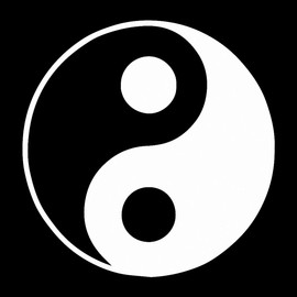 EvolveFISH Yin Yang Symbol Weatherproof Vinyl Decal - [White][5"]