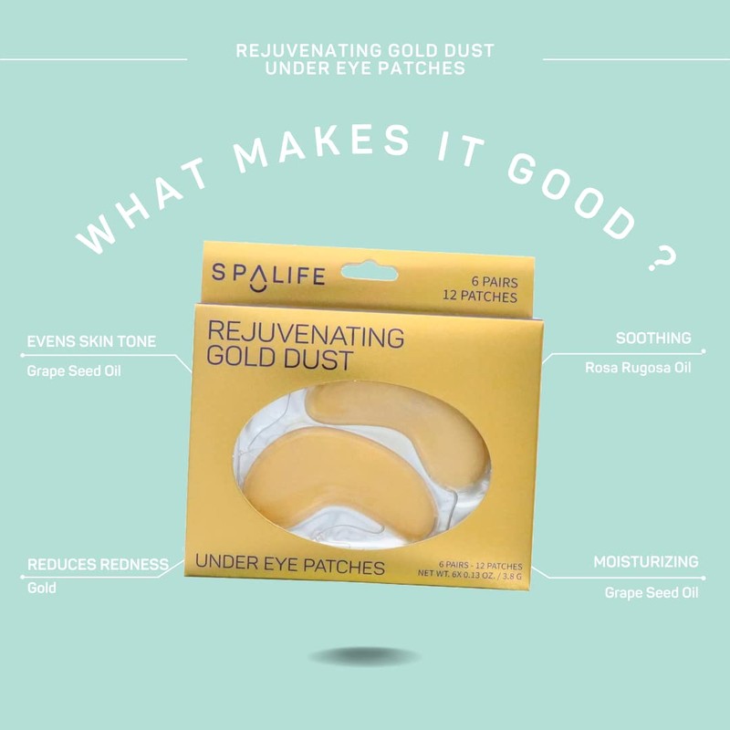 SpaLife Anti-Aging Under Eye Hydrogel Pads Treatment - 6 Pack