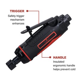 AEROPRO TOOLS 1/4-Inch Mini Air Straight Die Grinder AP17314 with 1/4 collect, 22000 RPM