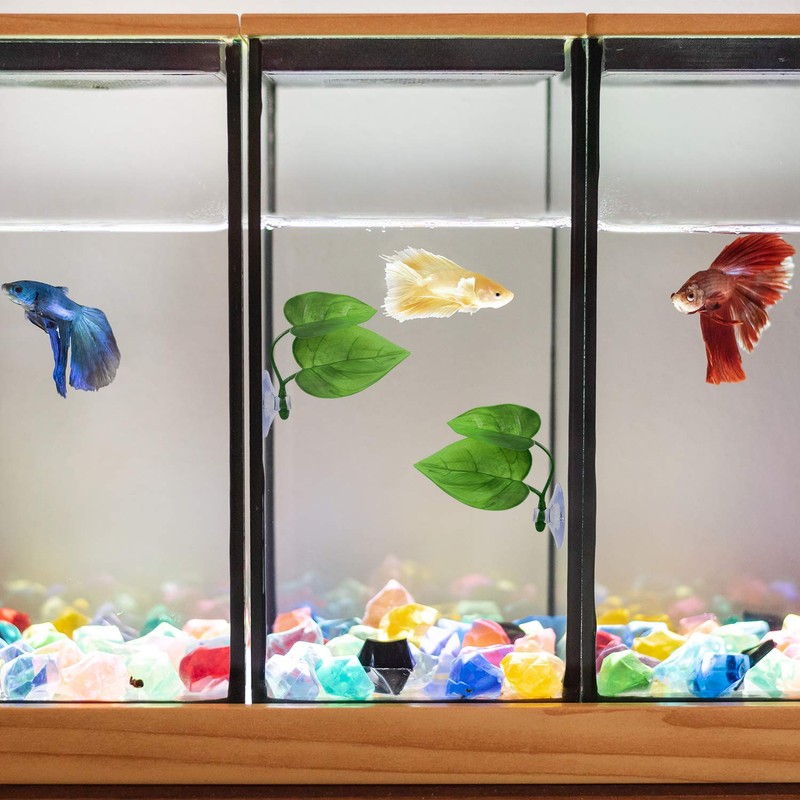 URATOT 4 Pack Betta Fish Leaf Pad Simulating The Natural