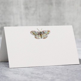 Nancy Nikko Place Cards with Watercolor Butterfly for Weddings, Showers, and Dinner Parties. Table Tent Style, Scored for Easy Folding. Available in Pkgs of 12/25 / 50 (50)