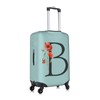 Travel Luggage Cover Elastic Blue Suitcase Protector Bag,Black Letter B