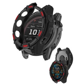 for Garmin Enduro 3 Case,Shockproof, Anti-Scratch, Full Coverage Bumper Shell, Lightweight and Durable Case Cover for Garmin Enduro 3 Case,Black+Red