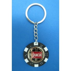 LANCIA LOGO POKER CHIP DICE KEYRING KEY RING CHAIN #123