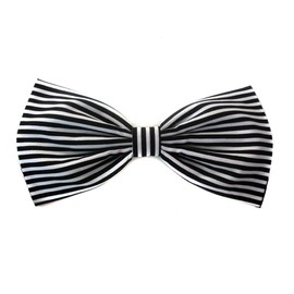 Large Hair Bow Collection (Alligator Clip, Edgy Black & White Stripes)