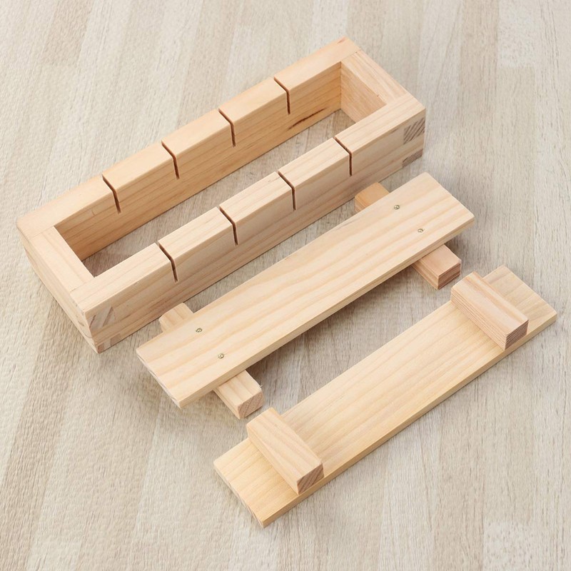 DOITOOL Sushi Making Kit Wooden Rectangular Sushi Press Mold Maker