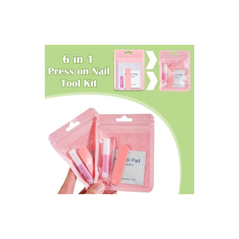 Kit De Manicura Desechable Con Lima, Pegamento, Almohadillas De Preparación,