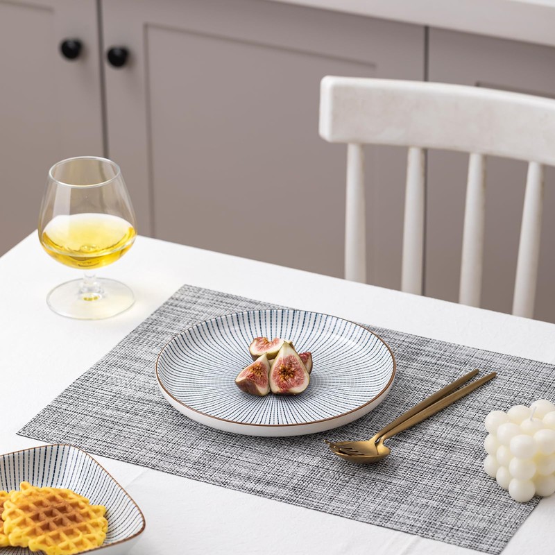 LEXMORE Placemats Set of 4 Vinyl/Plastic Woven Place Mats for