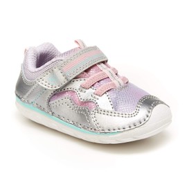 Stride Rite Baby Girls Soft Motion Kylo Trainers, Silver/Multi, 3 Infant US, Silver multi-coloured