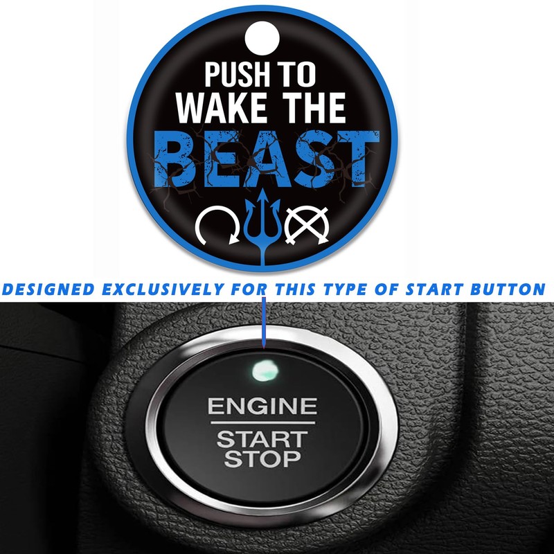 TOOLEPIC Blue Engine Start Button Cover for Ford F-150, Raptor,