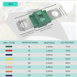 RGOAANC 3PCS AMI/Midi Fuse, 40A High Current Fuse Bolt-on Fuse, Holders and High Current Bolt-on Midi Fuses, Car Accessories MEGA/AMG/ANM Screw Fuse Universal for Cars, Construction Vehicles (40A)