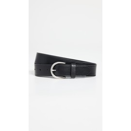 Madewell Women's Medium Perfect Leather Belt, Black And Silver, M
