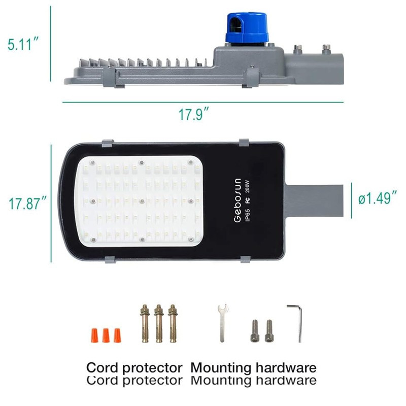 Gebosun 200W AC Powered Street Light & Flood Light, with