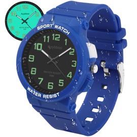 Ayybboo Kids Watch,50M Waterproof,Easy to Read Children's Watch with Light,Children Analogue Quartz Watch for Boys,Girls and Teenagers,for Ages 6-15