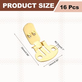 YELARXI Stainless Steel Flat Blank Shoe Clips, Flat Blank Shoe Clips Bulk Supplies Metal Embellishments 14 x 25 mm & 16Pcs & Gold -Fitting for (DIY Crafts Decoration/Clothing/Beads)