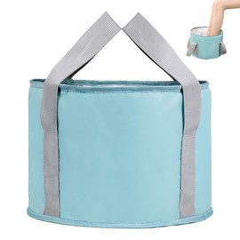 Foldable foot bath with storage bag, portable footrest, built-in insulation layer of aluminium foil, wash your face, feet and clothes for multiple purposes (blue)