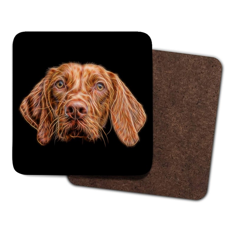 Fractal Artworks Hungarian Vizsla Coaster Set of 2 with Fractal