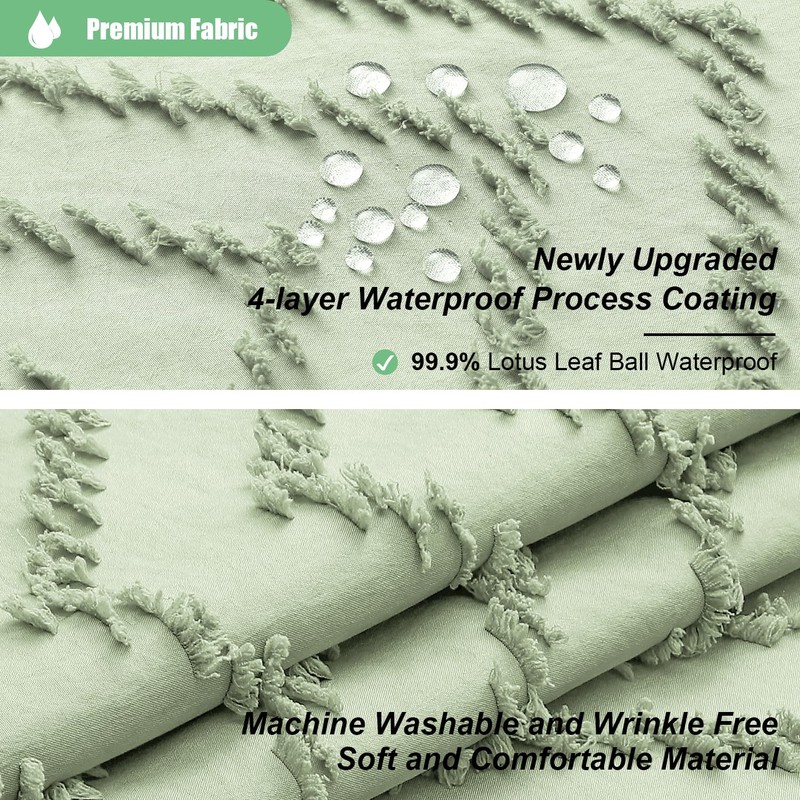 Dynamene Extra Long Shower Curtains, 96 Inch Long Boho Tufted