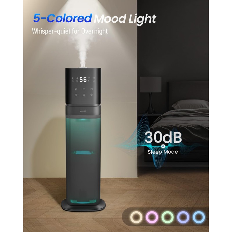 AILINKE Smart Humidifier Large Room, 2.1Gal/8L Humidifiers for Bedroom with