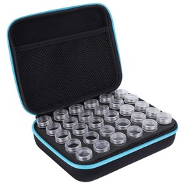 Caja de almacenamiento de pintura de diamante, 30 ranuras Caja de bordado de diamante Accesorios de pintura de diamante Herramienta Organizador de caja de almacenamiento 0(azul)