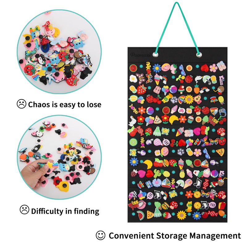 PACMAXI Hanging Shoe Charm Holder with 180 Holes, Wall Mounted