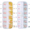 HNUIX Nail Art Charms - Metal Silver & Gold Beads,