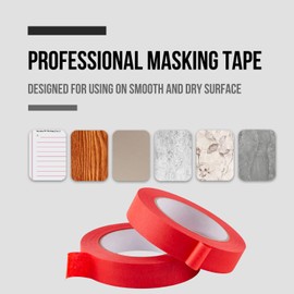 Lichamp 4 Pack Red Painters Tape 1 inch, Red Masking Tape 1 inch x 55 Yards x 4 Rolls (220 Total Yards) | Lichamp