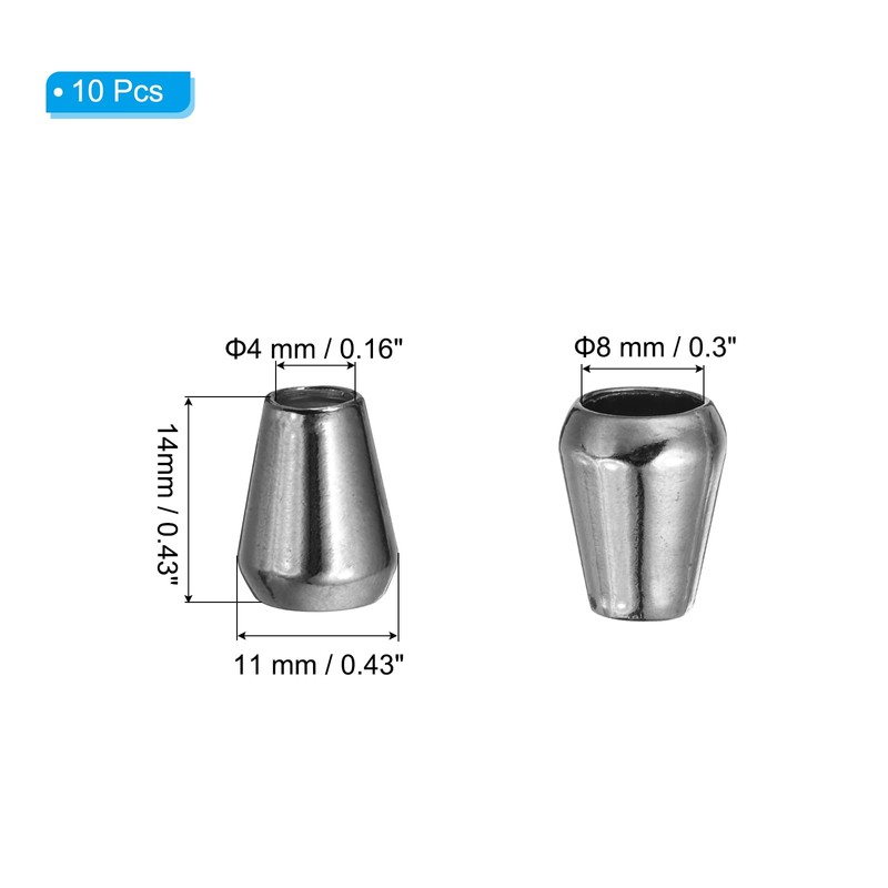 PATIKIL Metal Bell Stopper, 10 Pack Conical Cord Ends Lock